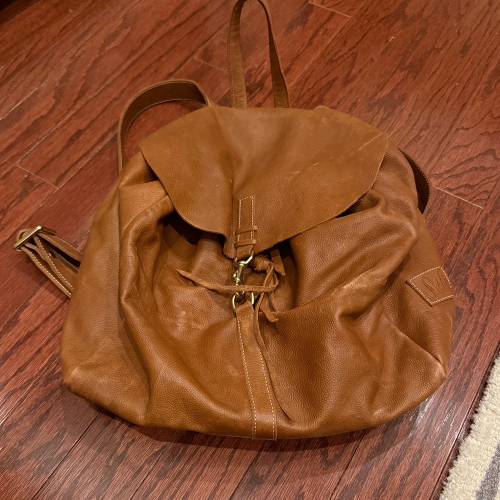 Sseko leather backpack